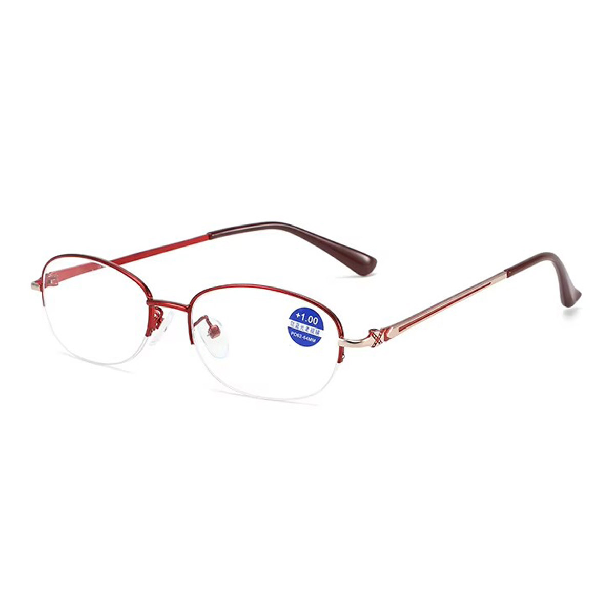 Half-frame metal eleganteng pambabaeng progresibong multi-focal reading glasses Half-frame metal eleganteng pambabaeng progresibong multi-focal reading glasses