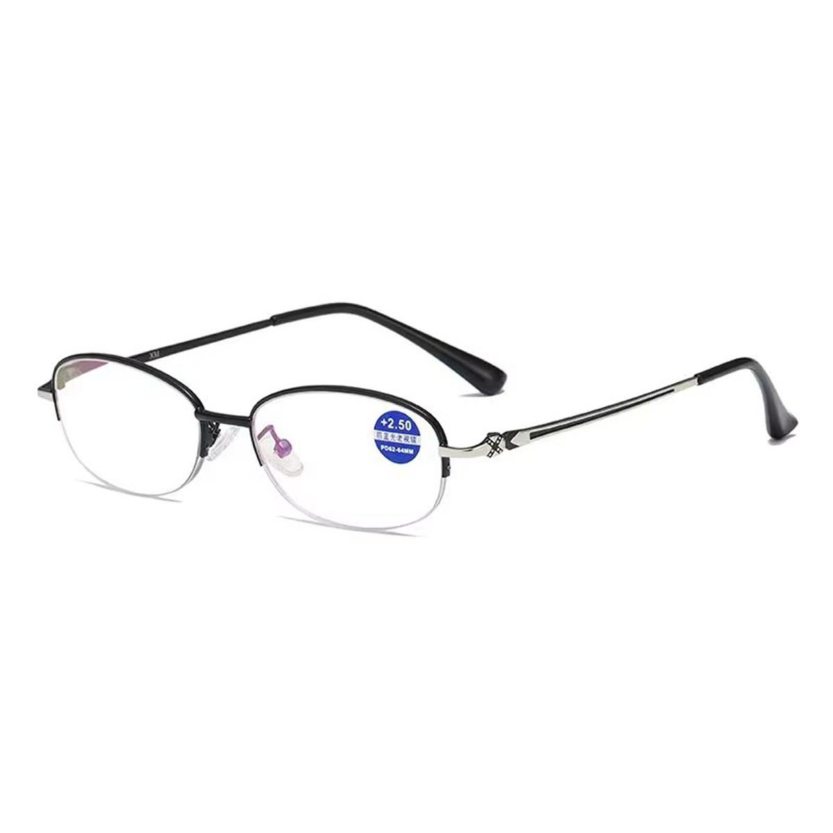 Half-frame metal eleganteng pambabaeng progresibong multi-focal reading glasses Half-frame metal eleganteng pambabaeng progresibong multi-focal reading glasses