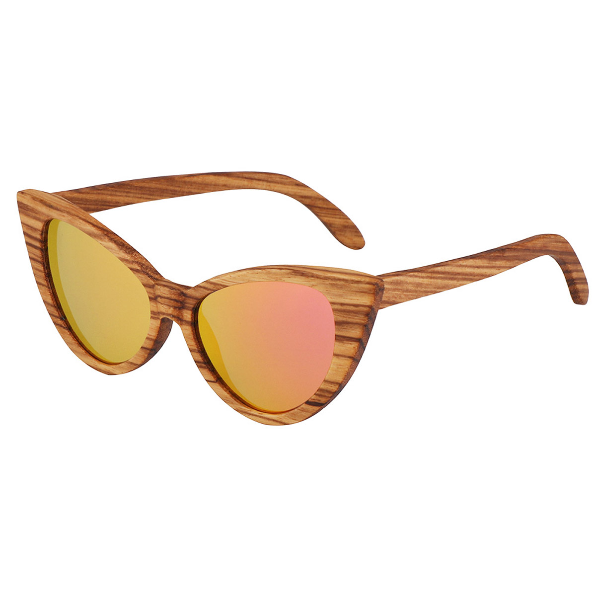 Cat-eye frame na naka-istilong kahoy na salaming pang-araw Cat-eye frame na naka-istilong kahoy na salaming pang-araw