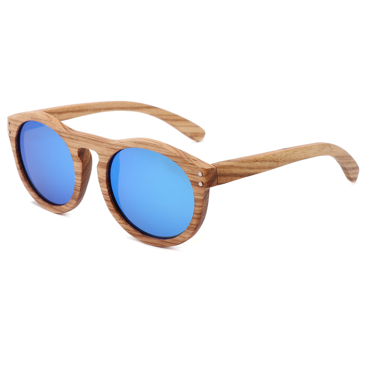 Round Frame Vintage Natural Wood Grain Salamin Round Frame Vintage Natural Wood Grain Salamin