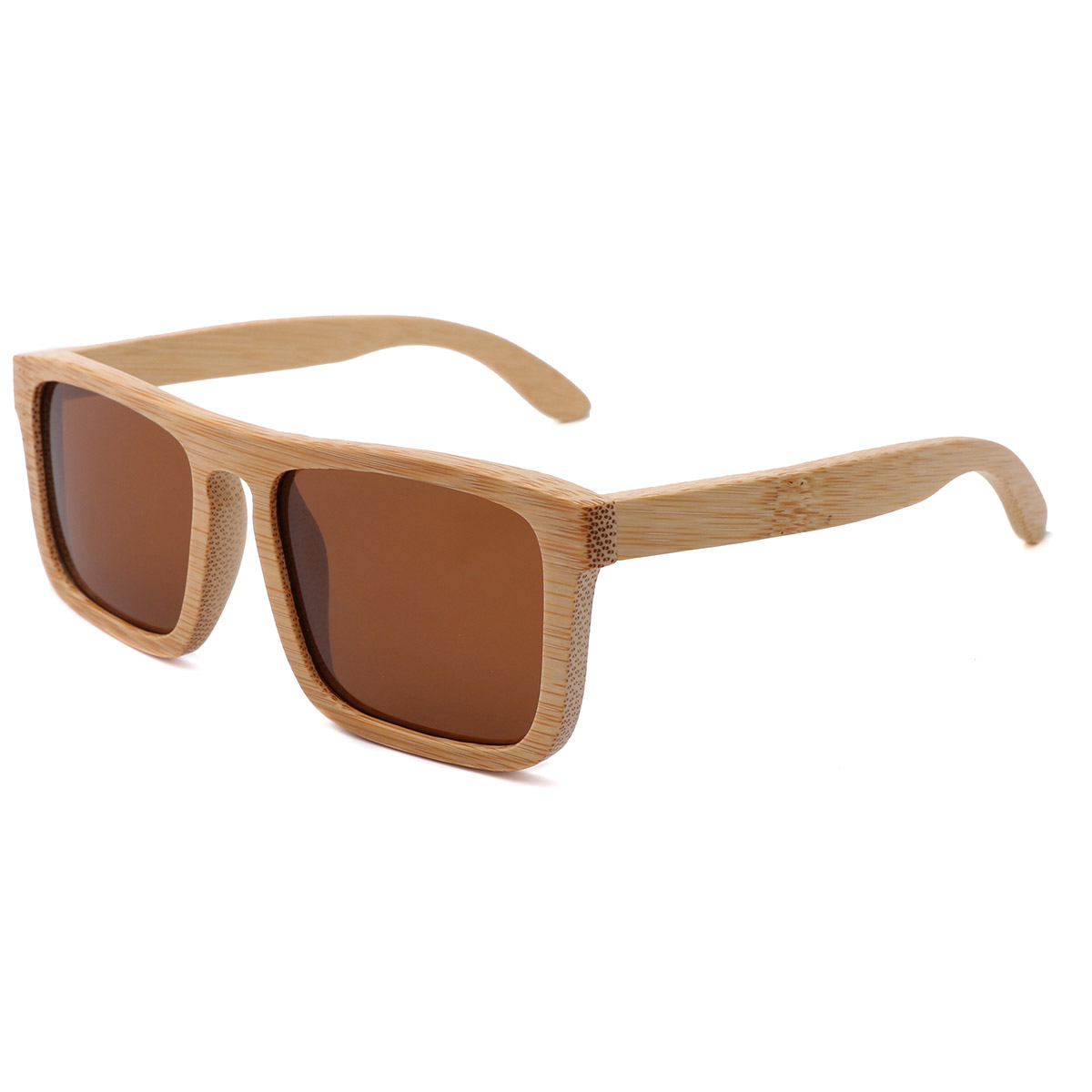 Magaan na Eco-friendly na Natural Bamboo Square Frame Sunglasses Magaan na Eco-friendly na Natural Bamboo Square Frame Sunglasses
