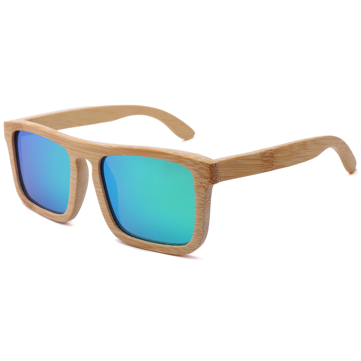 Magaan na Eco-friendly na Natural Bamboo Square Frame Sunglasses Magaan na Eco-friendly na Natural Bamboo Square Frame Sunglasses