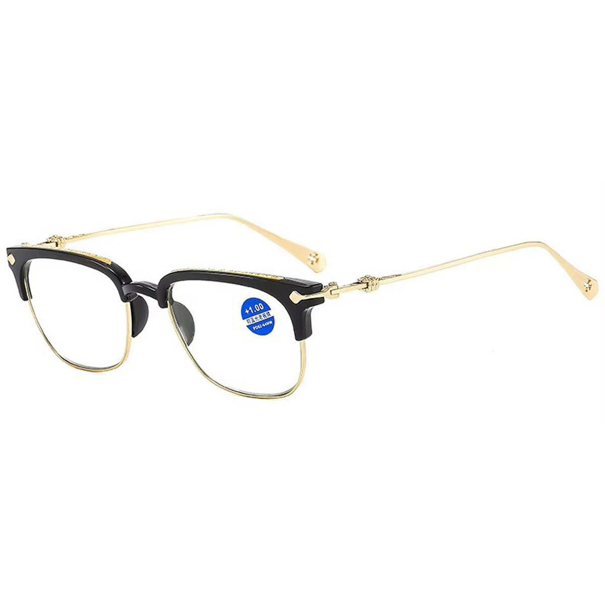 Full-frame titanium business men's anti-blue light reading glasses