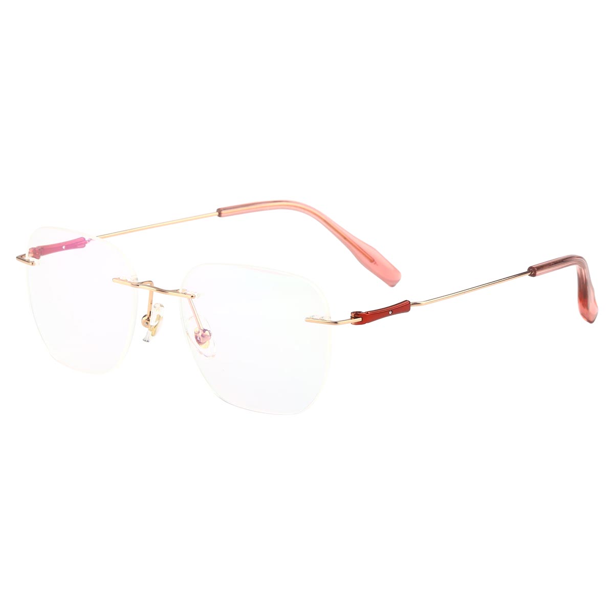 Pambabaeng metal frameless elastic hinge ultra-light reading glasses